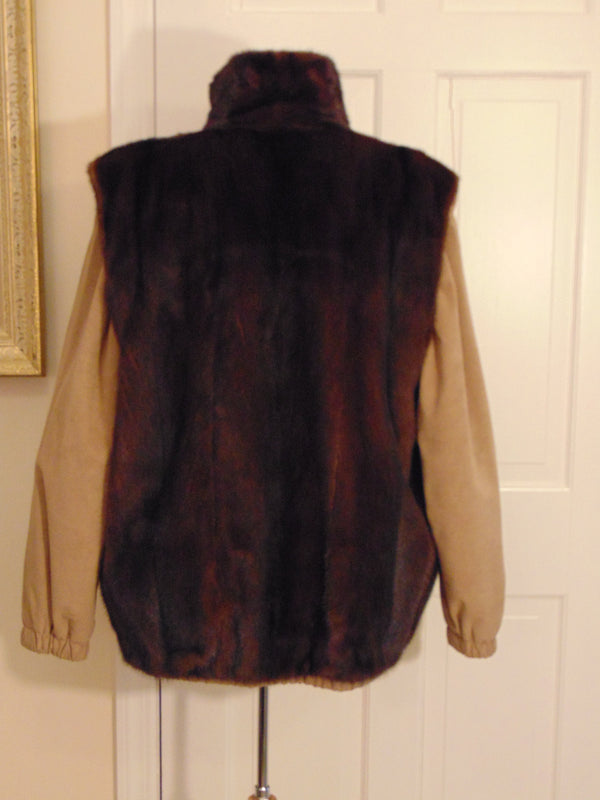 Reversible Mink Bomber Jacket Vest - Birger Christensen - Size XXL