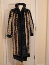 Vintage Section Mink Fur Coat: Mahogany & Sapphire, Full Length, Ladies Large