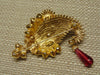 Kenneth Jay Lane Paisley Brooch: Vintage KJL Rhinestone Crystal Pin