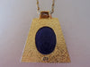 Vintage Kenneth Jay Lane Necklace: Royal Blue Scarab Goldtone Chain