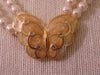 Vintage KJL Butterfly Necklace: Enameled Faux Pearl Crystal Jewelry