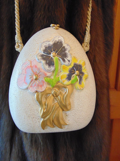 Vintage Timmy Woods Pansie Purse: Floral Spring Summer Bag