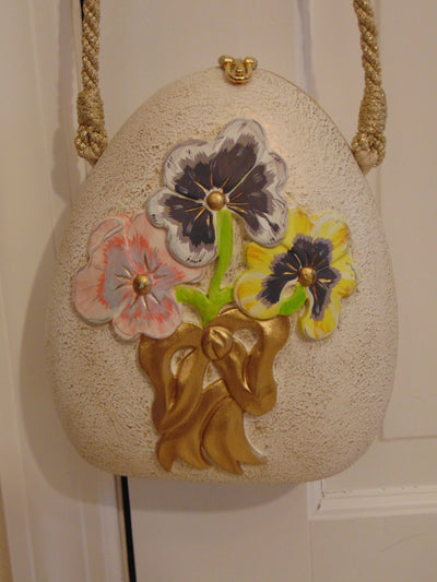 Vintage Timmy Woods Pansie Purse: Floral Spring Summer Bag