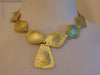 Vintage KJL Gold Tone Necklace: Adjustable Hammered Discs