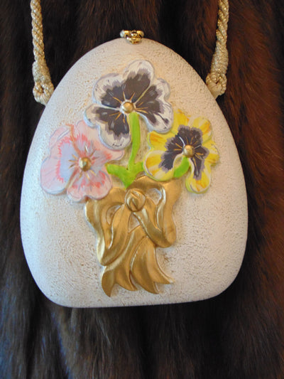 Vintage Timmy Woods Pansie Purse: Floral Spring Summer Bag