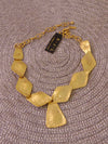 Vintage KJL Gold Tone Necklace: Adjustable Hammered Discs
