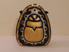 Vintage Timmy Woods Beetle Purse: Black & Gold Wooden Scarab