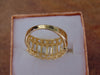 14K Gold CZ Ring: Baguette & Round Stones, Size 6 3/4