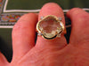 14k Yellow Gold Green Amethyst Diamond Ring - Size 6 3/4