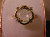 14k Yellow Gold Green Amethyst Diamond Ring - Size 6 3/4