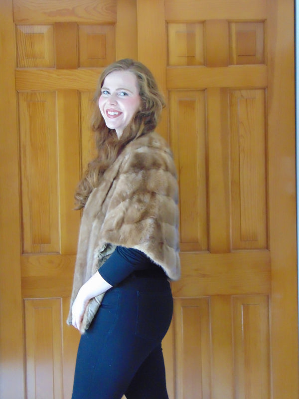 Vintage Autumn Haze Mink Stole: Preloved One Size