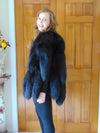 Vintage Jacques Saint Laurent Black Fox Tail Vest - Size Small