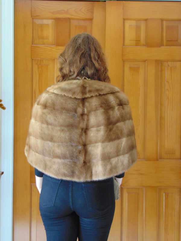 Vintage Autumn Haze Mink Stole: Preloved One Size