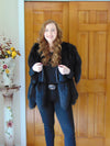 Vintage Jacques Saint Laurent Black Fox Tail Vest - Size Small