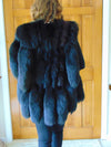 Vintage Jacques Saint Laurent Black Fox Tail Vest - Size Small