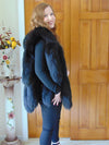 Vintage Jacques Saint Laurent Black Fox Tail Vest - Size Small