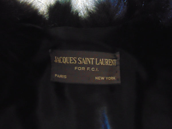 Vintage Jacques Saint Laurent Black Fox Tail Vest - Size Small