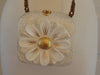 Vintage Timmy Woods Floral Purse: Acacia Wood Shoulder Bag