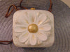 Vintage Timmy Woods Floral Purse: Acacia Wood Shoulder Bag