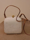 Vintage Timmy Woods Floral Purse: Acacia Wood Shoulder Bag