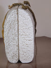 Vintage Timmy Woods Floral Purse: Acacia Wood Shoulder Bag