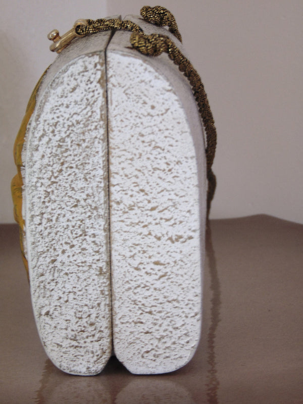 Vintage Timmy Woods Floral Purse: Acacia Wood Shoulder Bag