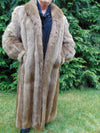 Vintage Beaver Fur Coat with Matching Hat: Full Length Estate Furs