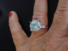 14Kt White Gold Moissanite Ring: 4.65 ct Solitaire, Size 7.5
