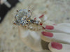 14Kt White Gold Moissanite Ring: 4.65 ct Solitaire, Size 7.5