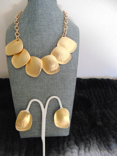 Vintage KJL Gold-Tone Necklace & Earring Set - Runway Designer Jewelry