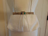Vintage Judith Leiber Clutch: Jeweled Clasp, White Karung Leather