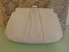 Vintage Judith Leiber Clutch: Jeweled Clasp, White Karung Leather