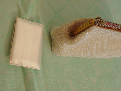 Vintage Cream Beaded Handbag: Saks Fifth Avenue, Made In France