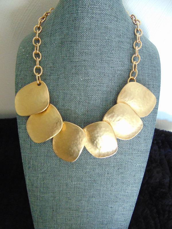 Vintage KJL Gold-Tone Necklace & Earring Set - Runway Designer Jewelry
