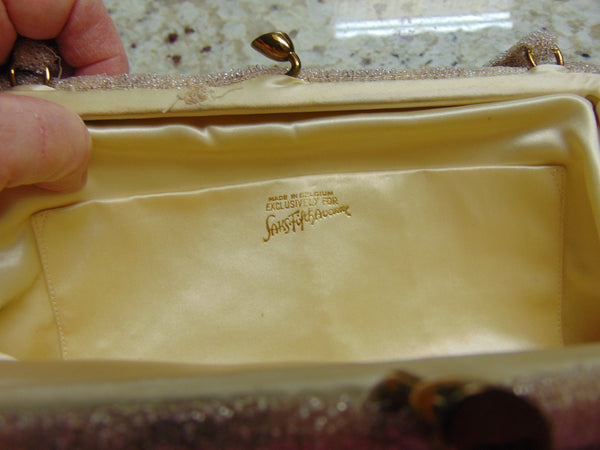 Vintage Beaded Evening Purse: Handmade Belgium Handbag, Saks Fifth Avenue
