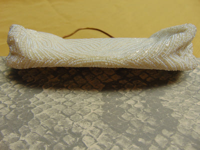 Vintage Cream Beaded Handbag: Saks Fifth Avenue, Made In France