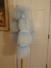 Robin Egg Blue Raccoon Fur Wool Jacket: Spring Shrug