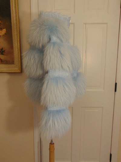 Robin Egg Blue Raccoon Fur Wool Jacket: Spring Shrug