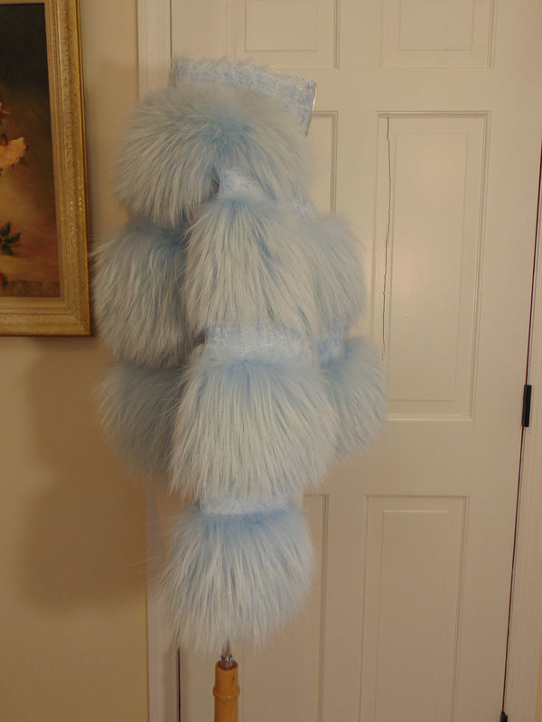 Robin Egg Blue Raccoon Fur Wool Jacket: Spring Shrug
