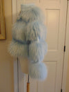 Robin Egg Blue Raccoon Fur Wool Jacket: Spring Shrug
