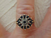 10KTYG Sapphire Diamond Ring - Size 5 3/4