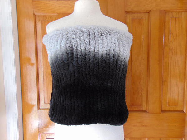 Neiman Marcus Ombre Rabbit Fur Tube Top - One Size