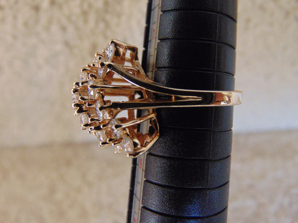 14K Yellow Gold Diamond Cluster Ring - 2.02 CTW Estate Ring - Size 8.5
