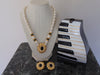 Vintage KJL Faux Pearl Necklace and Clip On Earrings Set