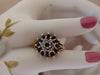 10KTYG Sapphire Diamond Ring - Size 5 3/4
