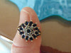 10KTYG Sapphire Diamond Ring - Size 5 3/4