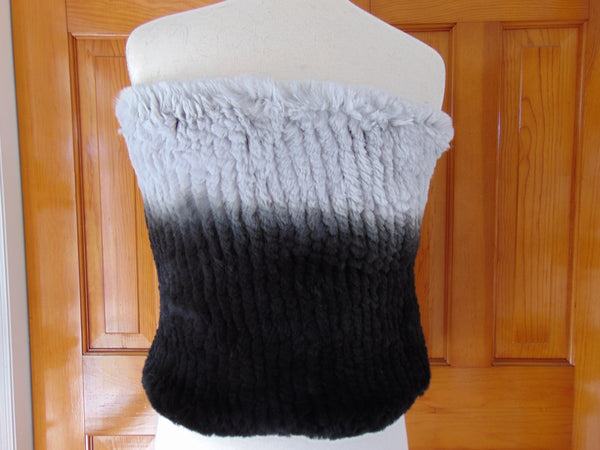 Neiman Marcus Ombre Rabbit Fur Tube Top - One Size