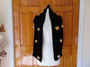 Black Velvet Scarf with Mink Pompoms