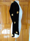Black Velvet Scarf with Mink Pompoms