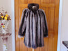 Vintage Raccoon Fur Stroller Coat: Striped Soft Fur, Pockets (Bust 46")
